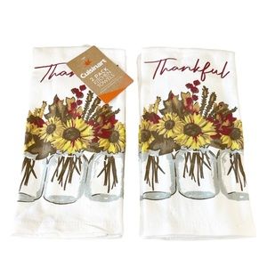 NEW Cuisinart THANKFUL Kitchen Towel Set/2 🍁🍂🙏🍂🍁
